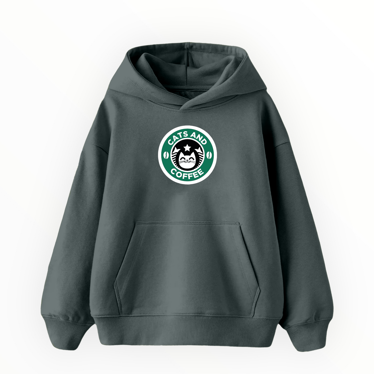 Cat's And Coffee - Çocuk Hoodie
