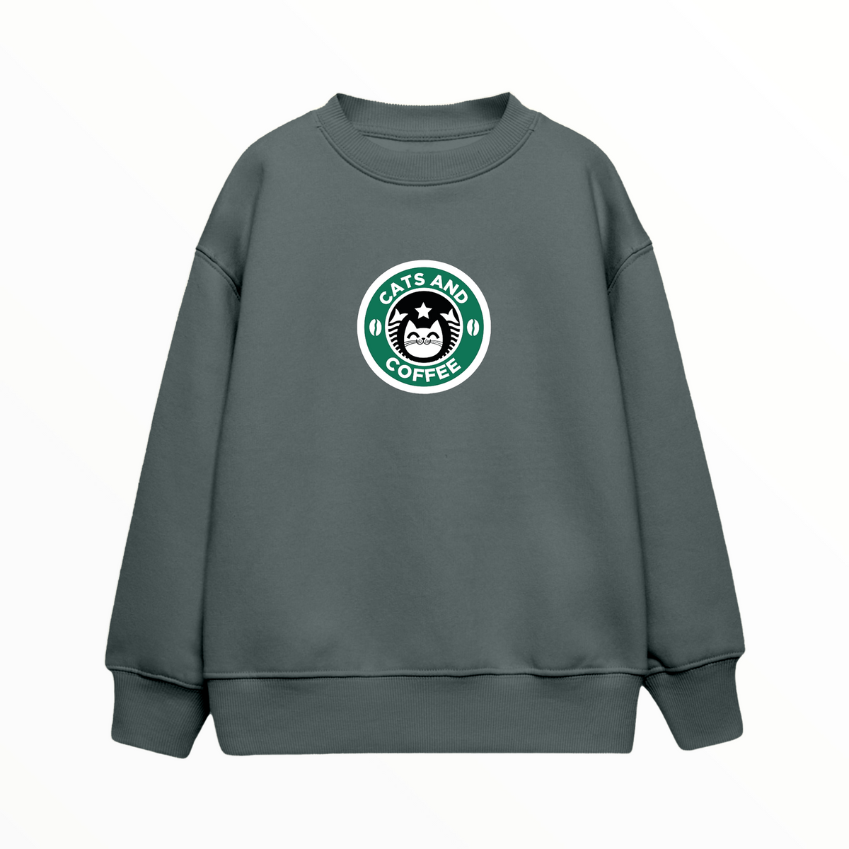 Cat's And Coffee - Çocuk Sweatshirt