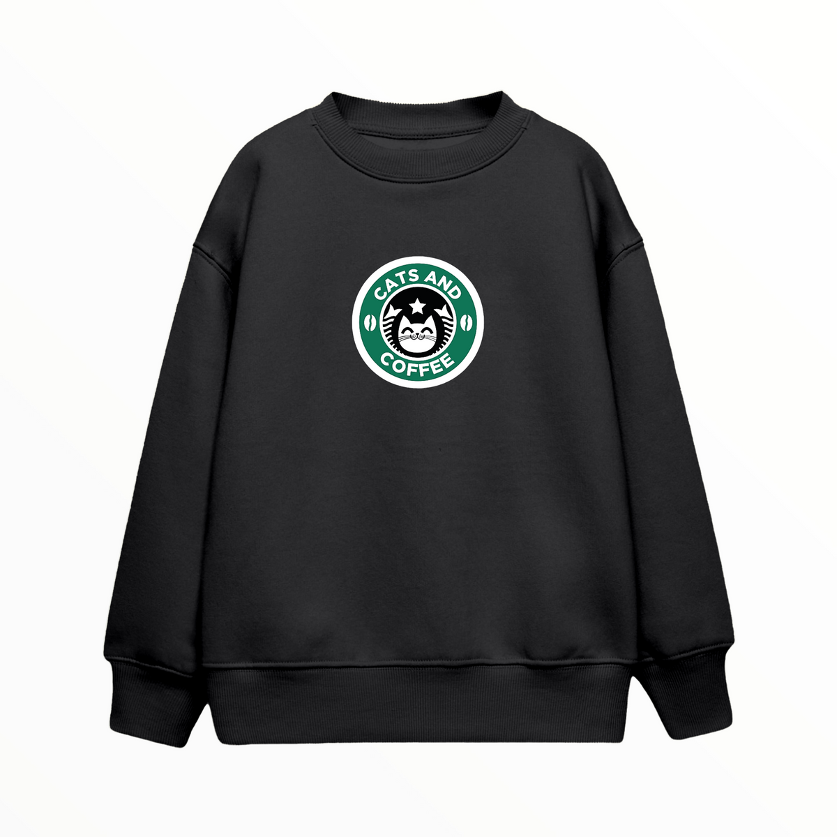 Cat's And Coffee - Çocuk Sweatshirt